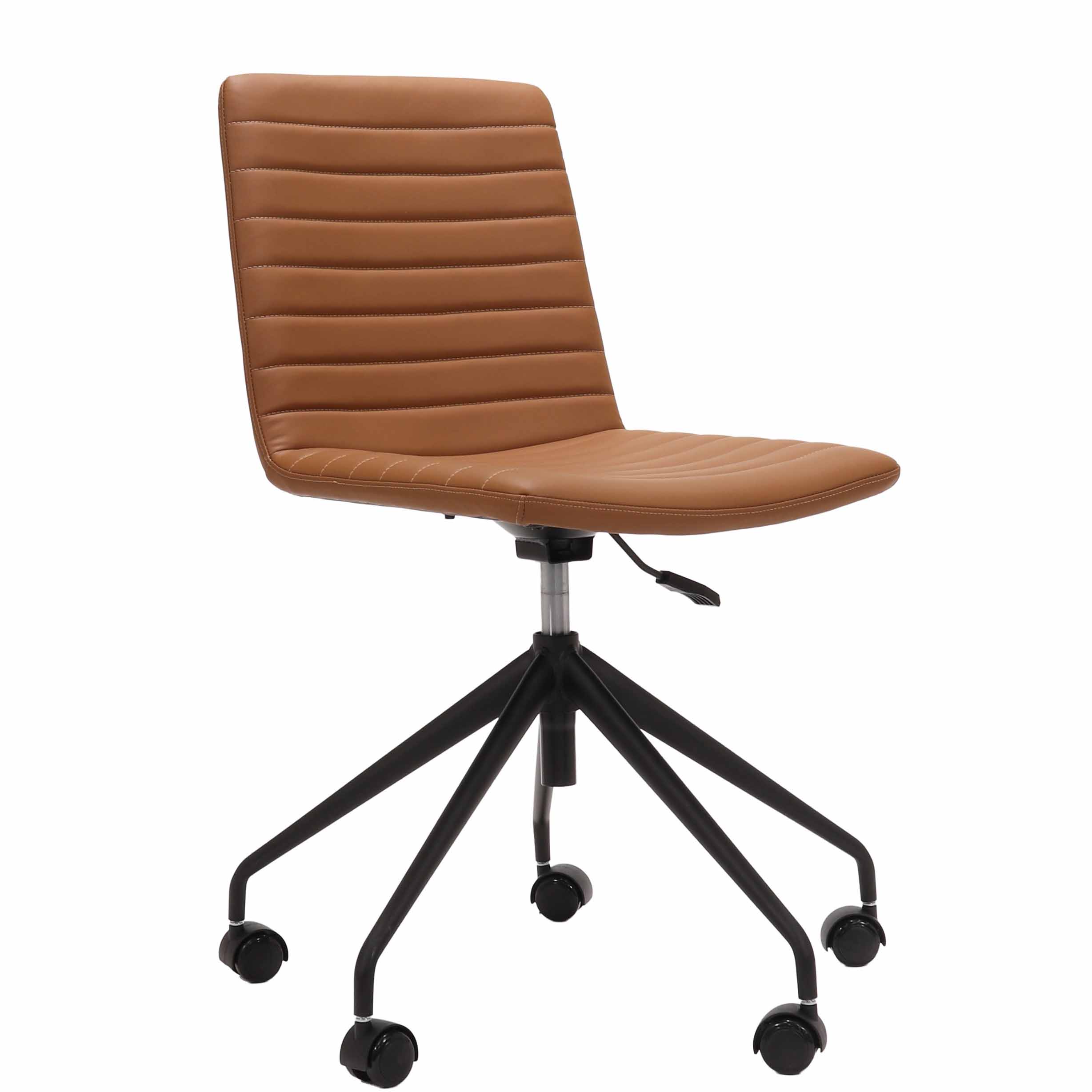 Pixel 5 Star Swivel Chair - No arms - Amber PU - Black Base